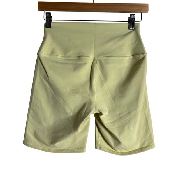 Alo Yoga Airbrush 5” Yellow High Waist Biker Athletic Workout Shorts Small - Picture 6 of 7